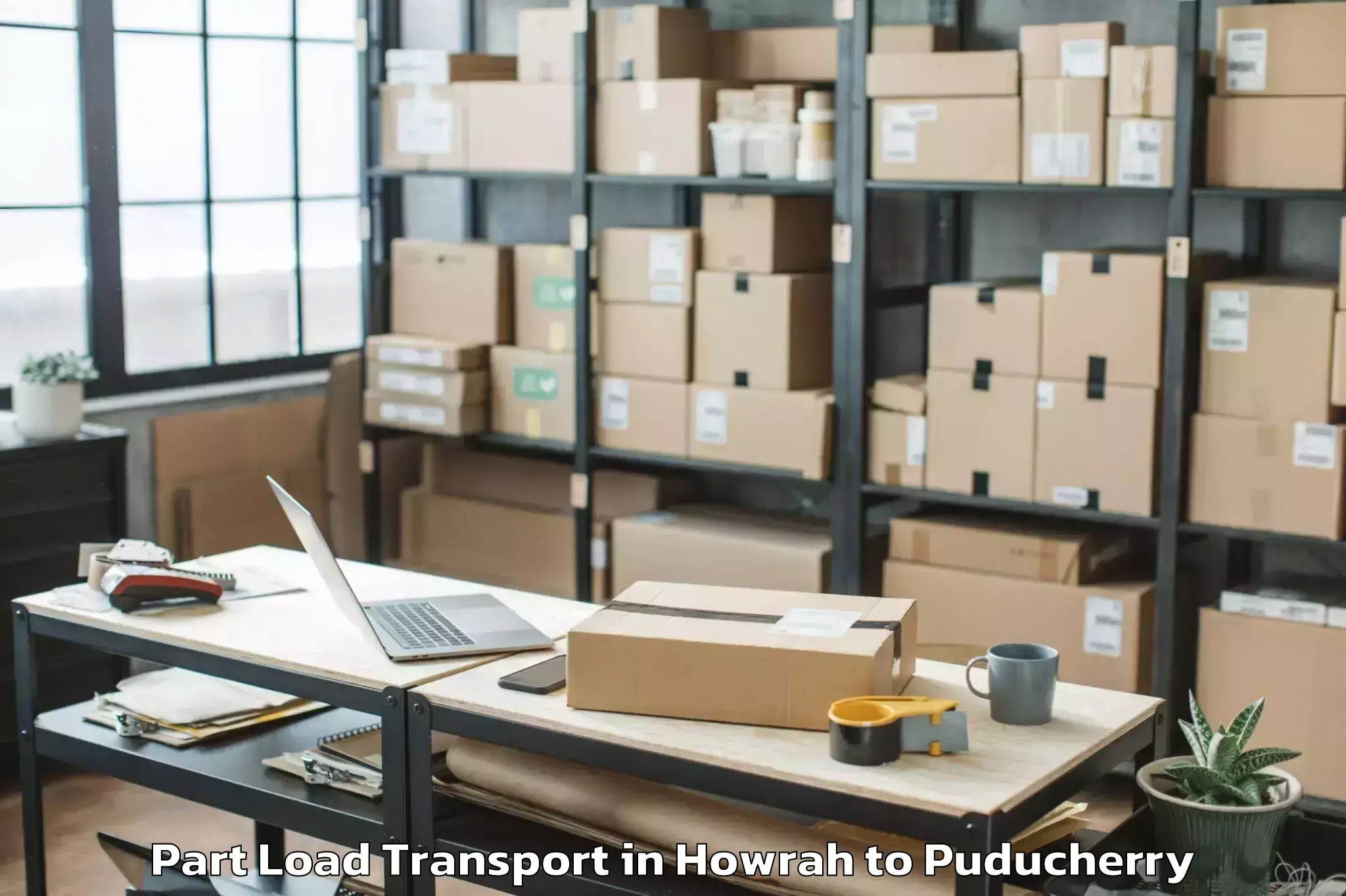 Top Howrah to Pondicherry University Puduche Part Load Transport Available